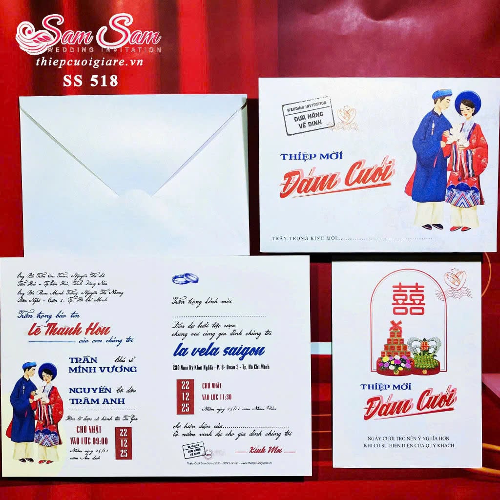 Thiệp cưới màu trắng SS518