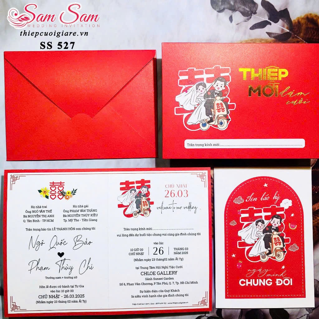 Thiệp cưới màu đỏ SS527