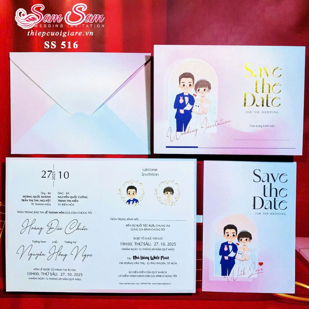 Thiệp cưới màu ombre SS516