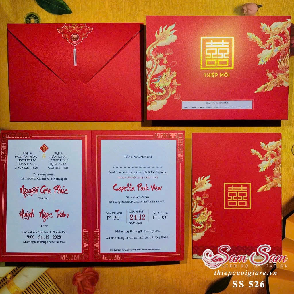 Thiệp cưới màu đỏ SS526